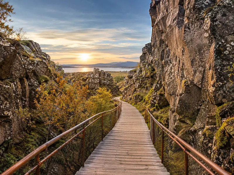 Die Almannagjá-Spalte im Þingvellir-Nationalpark
